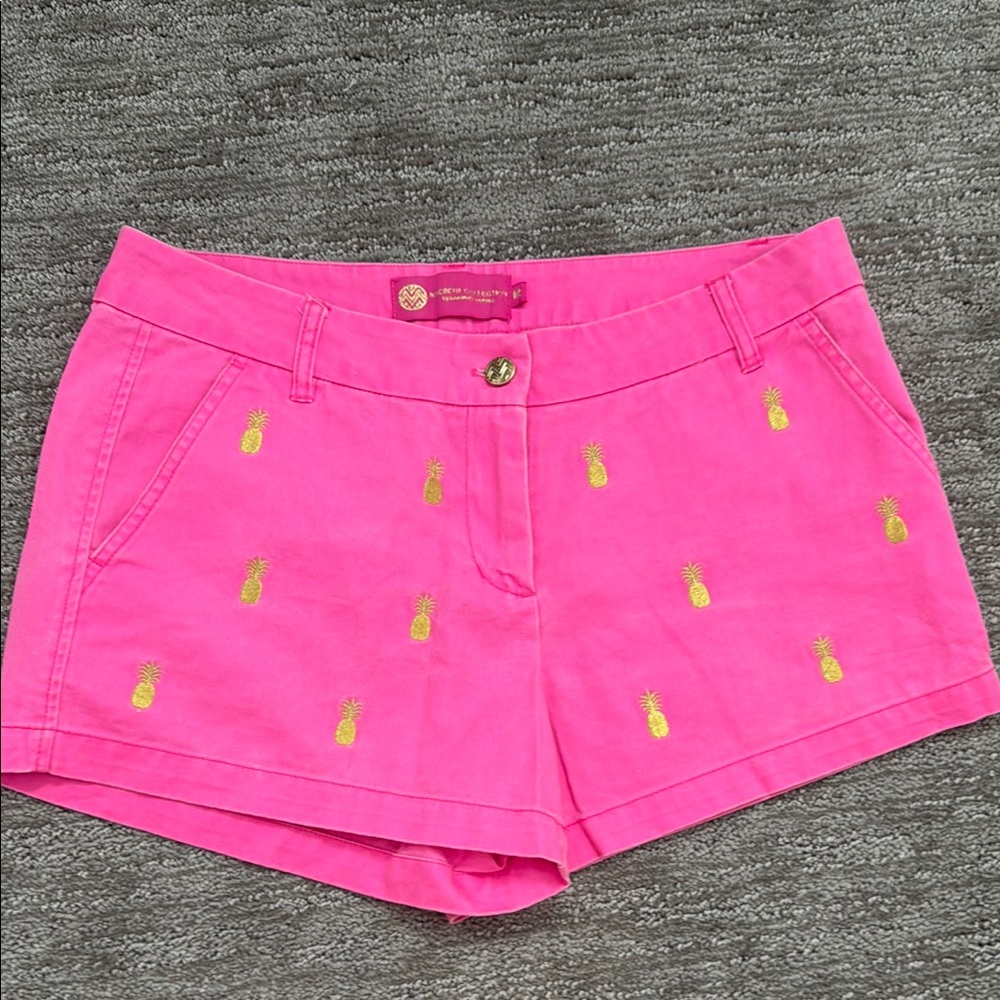 Pink Pineapple Embroidered Women's Shorts